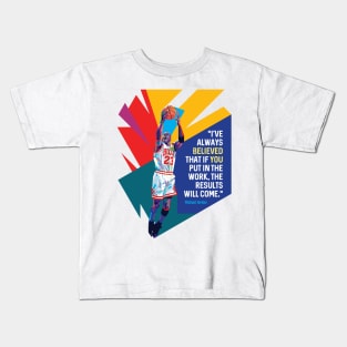 Michael Jordan White Jersey Quote Kids T-Shirt